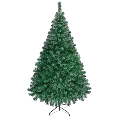 Yaheetech 528 Puntas Árbol de Navidad Artificial de 182 cm con Soporte de Metal Montaje Rápido y Plegable Robusto Abeto Decoración de Navidad Familiares para Interior Exterior Verde