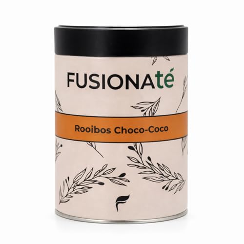 FUSIONATE | Rooibos a Granel Cacao y Coco 150 gr | Infusión Mezcla Natural Sin Teína ni Cafeína | Alternativa al Chocolate Caliente | Sin Azúcar | Apto Vegano