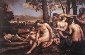 Peinture à l'huile La Mort d'Adonis Sebastiano del Piombo 30x40 cm