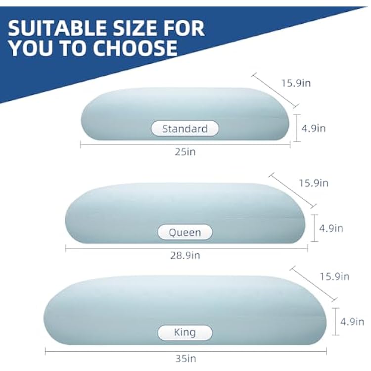 HIMOON Cooling Memory Foam Pillow, Bed Pillow for Sleeping, Standard Size, Breathable Memory Foam, Premium Support with Washable Cover for Back, Side and Stomach Sleepers (2 Packs)