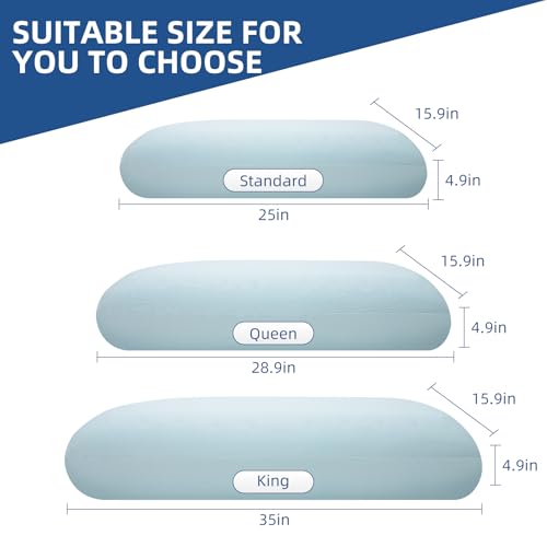 Image of HIMOON Cooling Memory Foam Pillow, Bed Pillow for Sleeping, Standard Size, Breathable Memory Foam, Premium Support with Washable Cover for Back, Side and Stomach Sleepers (2 Packs)