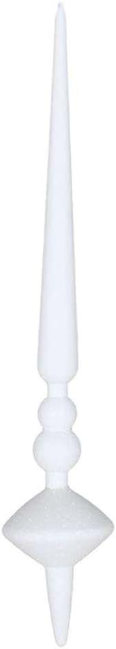 Vickerman 538067-12" White Glitter Cupola Finial Christmas Tree Ornament (3 pack) (M183311G)