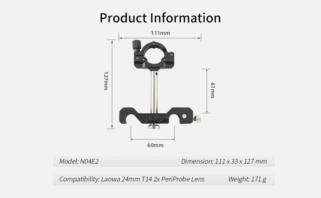 Nitze N04E2 Support d'objectif LWS 15 mm compatible avec les objectifs LAOWA 24 mm T14 2X Periprobe pour système d'épaule DSLR