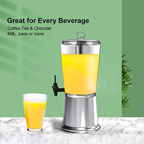 Vorchef Drink Dispensers For Parties, Stainless Steel Beverage Dispenser Tea Dispenser Water Dispenser 2.11-Gallons 8 Liters With Ice Container, Pure-Steel Spigot #TOP6