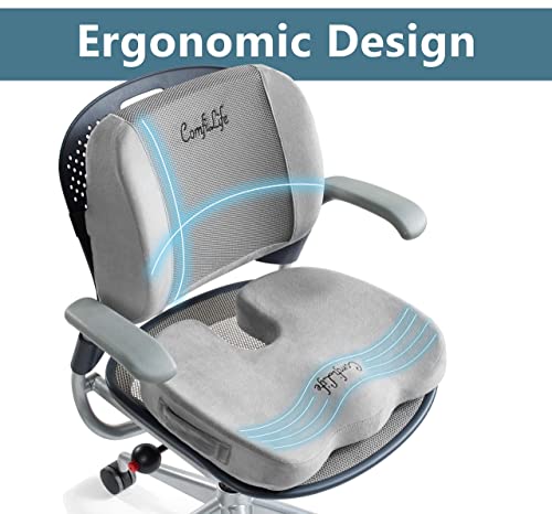 Comfilife Body Positioner, Gel Enhanced Seat Cushion & Lumbar Support Bundle - Rubber, Memory Foam, Office Chair & Car Seat Cushion For Back Pain & Sciatica Relief #TOP3