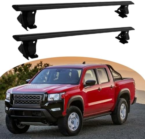 Without Roof Rail Rack Lockable Cross Bar Crossbar Fits for Nissan Frontier 1998-2023 2024 Rooftop Cargo Carrier Luggage Rack Crossbar(Black)