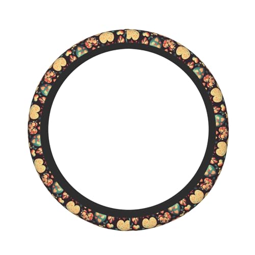 Heart Crush Flower Elastic Steering Wheel Cover, Nonslip Grip Easy