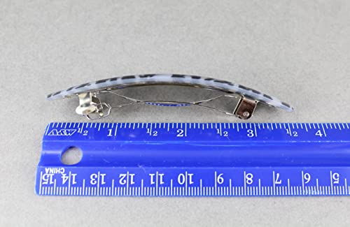 Generic 208550914-GRYBRN Black White Zebra Print Curved Barrette Hair Clip Accessory 3.5 Inches Long Oval Barrette Zebra Stripe thumb #4