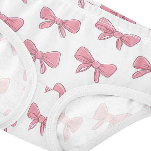 Wusikd Pink Bows (3) Girls' Underwear Cotton Girls Briefs Soft Toddler Underwear 2T4