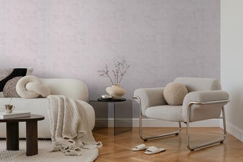 Papier peint intissé uni violet bleu gris clair structure textile - 8