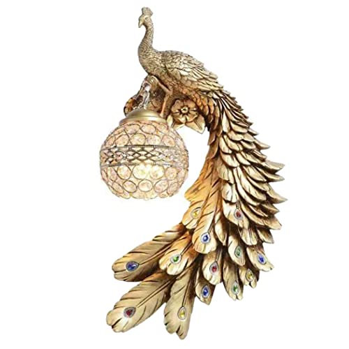 Applique cristal paon anti-éblouissement pour salon et bureau