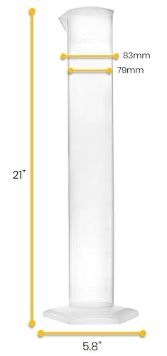 Miniatura 3 de Cilindro graduado de polipropileno, base circular, 67.6 fl oz