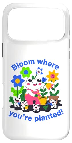 Bloom Where You Plated Cute Frog �t�����[�f�U�C�� �X�}�z�P�[�X iPhone 17 Pro Max �p
