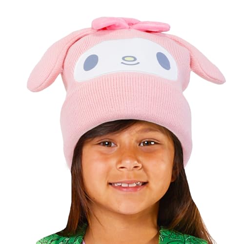 SANRIO My Melody Hat and Mittens Set Winter Gear Bundle with My Melody Beanie, Mittens, Stickers, More | My Melody Gifts for Girls, Kids3