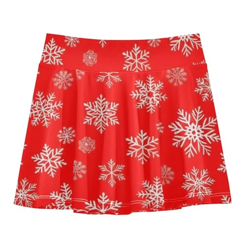 Tennis Skirts Toddler Snowflakes Red Girls Skorts Athletic Shorts Colored Teen Skirt 4t