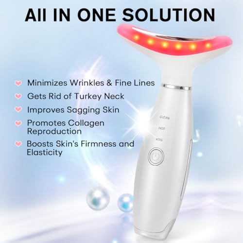 LATME Facial Massager,Neck Face Massager Tool,3 Mode Massage with Heat,Portable Beauty Instrument