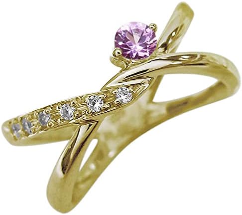 Amazon | [プレジュール]リング レディース V字 ピンクサファイア K10