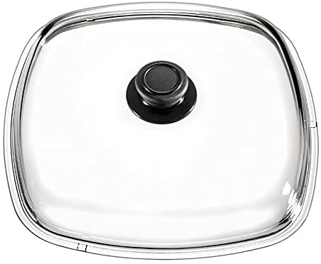 MaxxGoods Simax - Tapa de cristal con botón para horno (26 cm de diámetro x 26 cm)