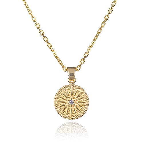 Collier pendentif disque soleil brossé namana le cadeau idéal pour femme