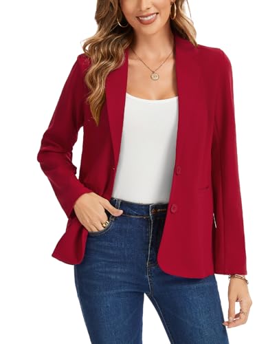 Blazer décontracté femme à manches longues et col cranté pour le bureau