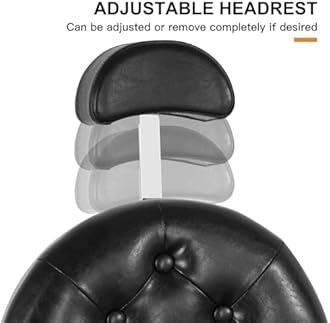 Artist hand Retro Barber Chair Heavy Duty Barber Chairs Vintage Salon Chair Hydraulic Recline Chair Rounded Cushioning Beauty Spa Styling Equipment(Black)