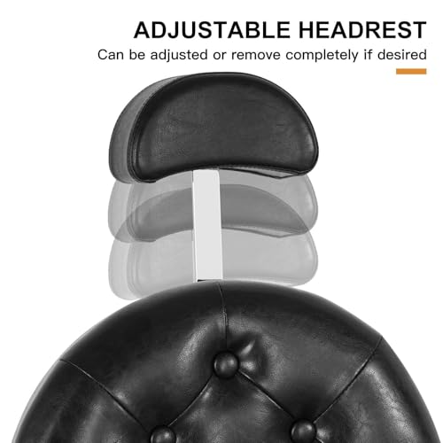 Artist hand Retro Barber Chair Heavy Duty Barber Chairs Vintage Salon Chair Hydraulic Recline Chair Rounded Cushioning Beauty Spa Styling Equipment(Black)