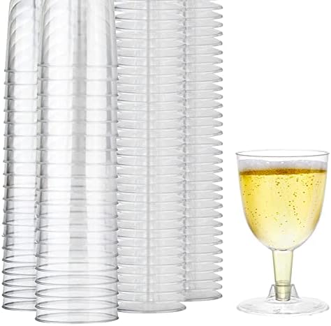 Mekueeex 24 Pack Plastic Ribbed Wine Glasses - 14oz Stemless Disposable Cups