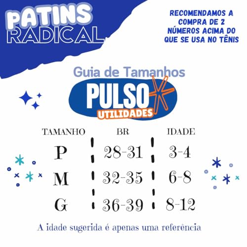 Patins de 4 Rodas Ajustáveis com Kit de Proteção Completo (Azul-Preto, G - 36 a 39)