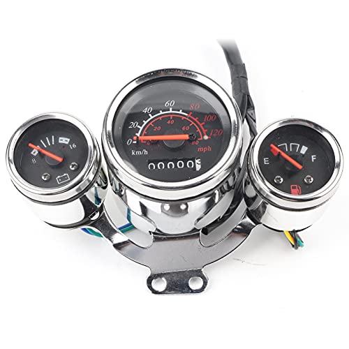 Motorcycle Speedometer, Stainless Steel Motorcycle Tachometer Speedometer for Motorcycle Easy Installation for Most Motorcycle