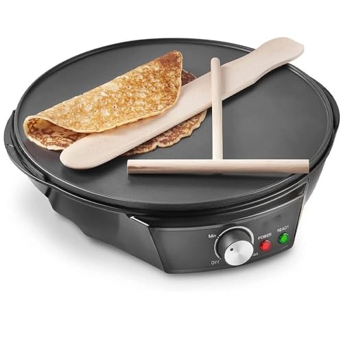 Image of PLYLAY Pancake maker, 1200W Electric Pancake Crepe Maker Takoyaki Kitchen Cooking Appliances Non-stick Coating Plate Pan for Eggs, Pancakes, Omelets and Quesadillas, 20240515