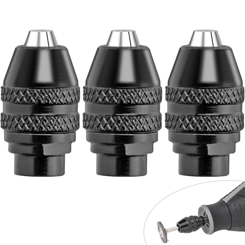 Famgee 3 Pcs Quick Change Keyless Chuck 4486 Replacement 1/32" to 1/8" Compatible with Dremel Rotary Tool 395 3000 3100 4000 4300 7300 7700 8200 8250 Multipro