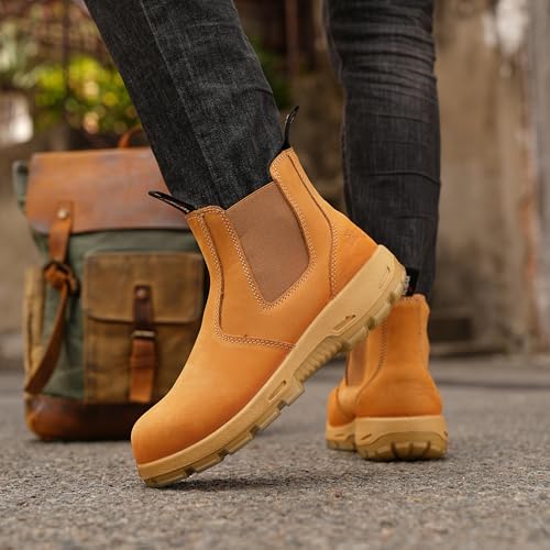 Image of Composite Toe Chelsea Work Boots for Men and Women, S3 Certified Waterproof Safety Boots, Kevlar Puncture-Resistant Midsole, Slip-Resistant Work Shoes for Construction, Roofing, Warehouse & Industrial Work