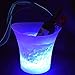 Zewnętrzna chłodziarka do butelek,pojemnik chłodzący do butelki,5L LED wiadro na lód szampan Luminous Ice Bucket piwo wiadro na lód LED okrągłe plastikowe wiaderko na lód piwo wiaderko na ló