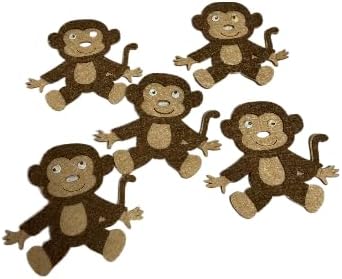 Monkey Applique Patches, Set of 5, DIY Decorative Patches for Clothes, Crafts and Accessories, Monkey Lover Gift Pack of 5 Applique Patch