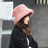 Bucket Hat Hut Eimer Hut Für Frauen Hochwertiges Festes Kunstfell Warme Weibliche Mütze Sonnenschutz Im Freien Sonnenhut Panama Lady Cap Adultize DarkPink