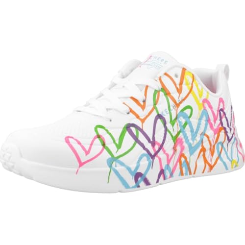 Skechers niña 177977s wmlt 35 basket fille confortable blanche