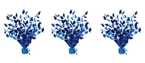 Beistle S50807BAZ3, 3 Piece Grad Cap Gleam 'N Burst Centerpieces, 15" (Blue)