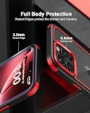 MobNano Ultra hybrydowe przezroczyste etui do iPhone 16 Pro, odporne na uderzenia, przezroczyste, odporne na wstrząsy, upadki, silikonowe etui na iPhone 16 Pro - Czarny/Czerwony