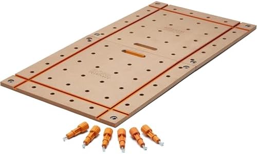 Bora Tausendfüßler Werkbank 2 x 1,2 m T-Schienen-Tischplatte, 20 mm große Hundelöcher
