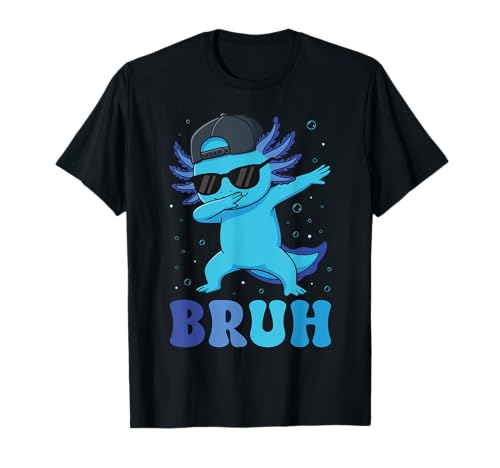 Bruh Dabbing Axolotl Funny Mens Kids Boys Teens Axolotls T-Shirt
