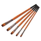 XYZMDJ 5pcs / lot Orange Tige Rouge Brosse Set Nylon Cheveux Aquarelle brosses pinceaux d'huile Fournitures (Color : C)