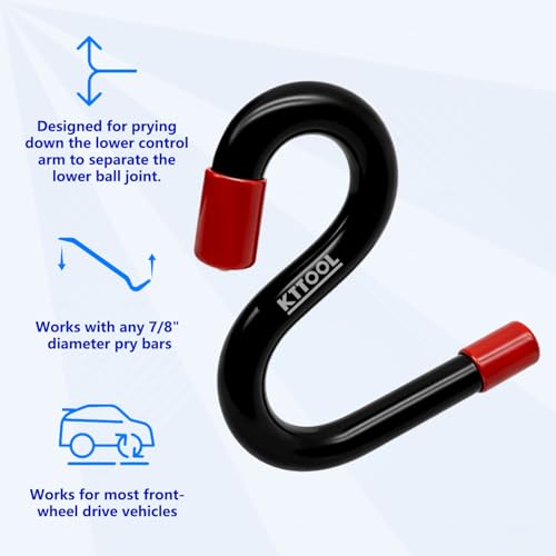 KTTOOL 2Pcs Lower Control Arm Prying Tool, Suspension Specialty Bushing Tool, Lower Ball Joint Pry, Control Arm Tool Bushing Removal Tool Works with 7/8\" Diameter Pry Bar - Thumbnail 5