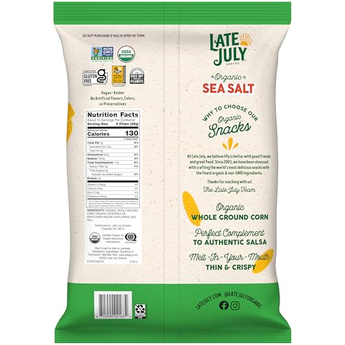Late July Sea Salt Organic Tortilla Chips, 10.1 Oz Bag