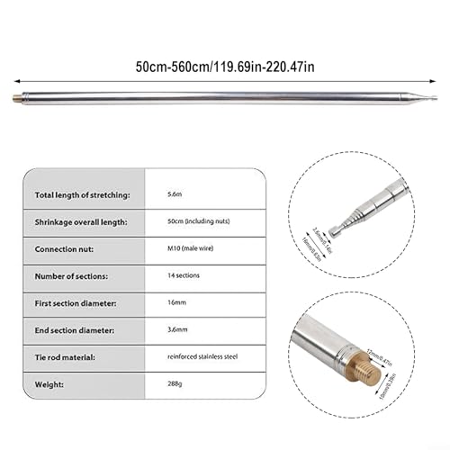 Antena telescópica GP de 5,6 M/18,4 PÉS para rádio amador 14 seções Antena de ondas curtas para ante
