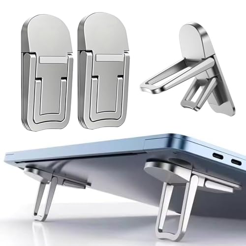 Mini Soporte Para Laptop, Portátil, Plegable Y Ligero, Ergonómico Con Refrigeración Ventilada, Se Adapta A Portátiles Y Teclados De 10 A 17.3 Pulgadas, Color Plateado