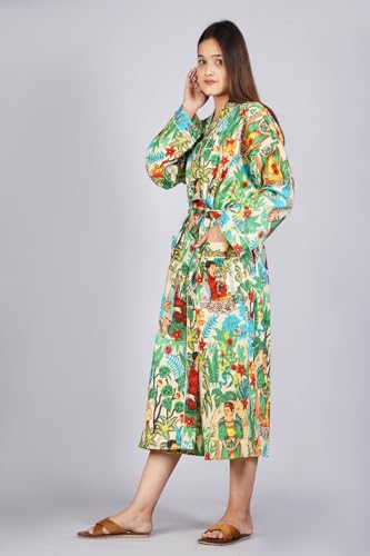 Image of Cotton Women Stylish Printed Kimono, Bath Robe,Night Wear Suit,Swim Wear, Night Dress, Beach Wear