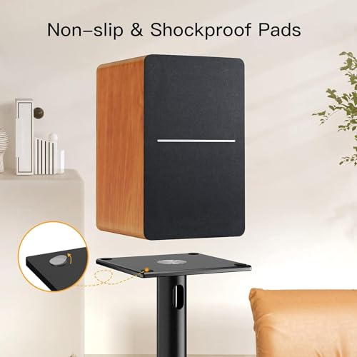 Perlegear Universal Speaker Stands for Surround Sound up to 22lbs - 28 Inch Bookshelf Speaker Stands for Bose, Polk, JBL, KEF, Klipsch & Others, Floor Speaker Stand with Cable Management 1Pair- PGSS6 - Image 4