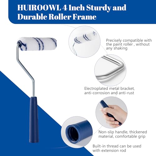 HUIROOWL 4 Inch Microfiber Paint Roller, 3/8" Nap, 40 Pack by HUIROOWL - Used condition - Image 6