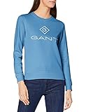 GANT Lock Up C-Neck Sweat Sudadera, Silver Lake Blue, L para Mujer