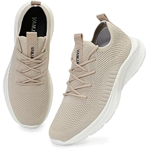 VAMJAM Men's Running Shoes Fashion Sneakers - Lightweight Breathable Flying Knitting Lace Up Mesh Walking Shoes Workout Casual Sports Shoes